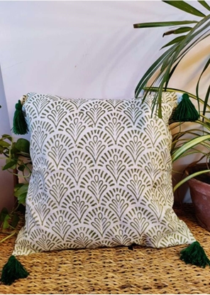 HomelyMess Egyptian Saga Block Print Cushion Cover