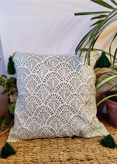 HomelyMess Egyptian Saga Block Print Cushion Cover