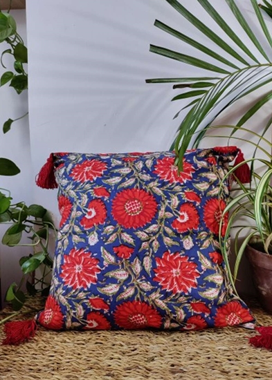 HomelyMess Banjara Soul Block Print Cushion Cover