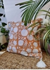 HomelyMess White Dahlias Block Print Cushion Cover