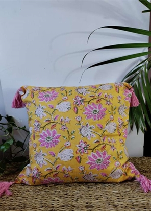 HomelyMess Springtime Bliss Block Print Cushion Cover