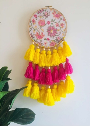 HomelyMess The Yellow Rainbow Tasseled Dreamcatcher