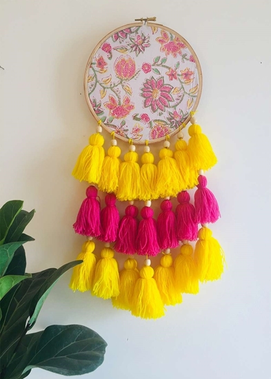 HomelyMess The Yellow Rainbow Tasseled Dreamcatcher