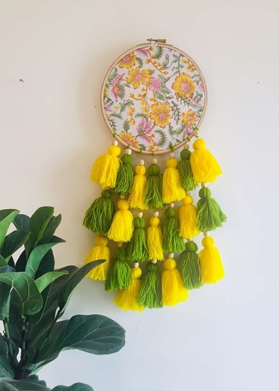 HomelyMess The Yellow Rainbow Tasseled Dreamcatcher