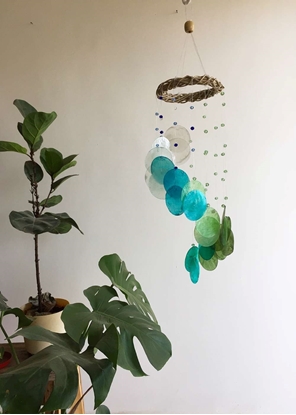 HomelyMess Heart Chakra Compassion Capiz Shell Windchime