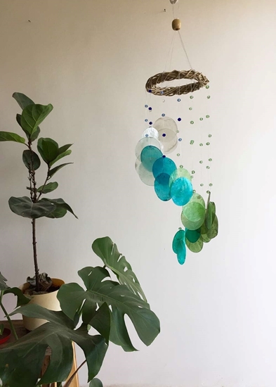 HomelyMess Heart Chakra Compassion Capiz Shell Windchime