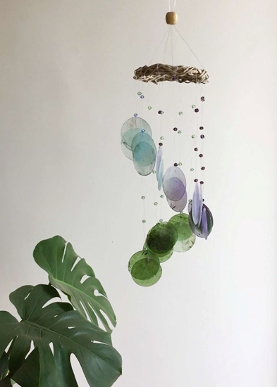 HomelyMess Crown Chakra Magic Capiz Shell Windchime