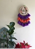 HomelyMess Purple & Peach Embroidered Tasseled Dreamcatcher