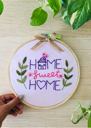 HomelyMess Pink Embroidered frame with bow