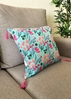 HomelyMess Pink Fireflies Block Print Cushion Cover
