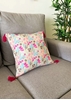 HomelyMess Pastel Blooms Block Print Cushion Cover